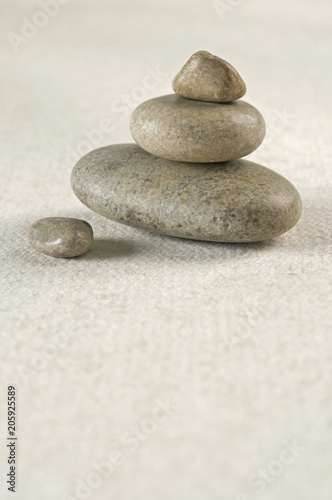 Zen Stones lying on a soft cotton paper 