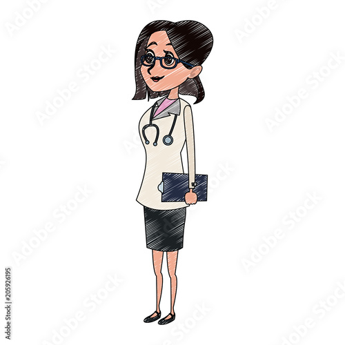 Cute female doctor cartoon vector illustration graphic design Stock Vector  | Adobe Stock