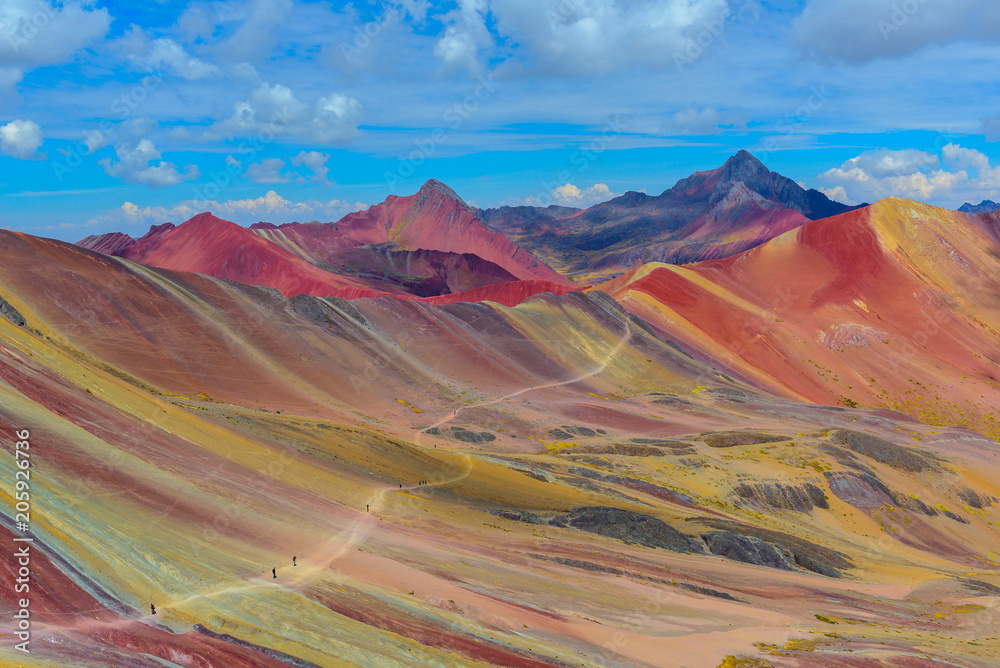 Vinicunca, also known as Rainbow Mountain, near Cusco, Peru - obrazy, fototapety, plakaty 