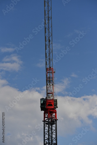 A crane on a construction site downtown in Montreal-Canada