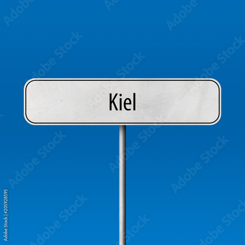 Kiel Town sign - place-name sign