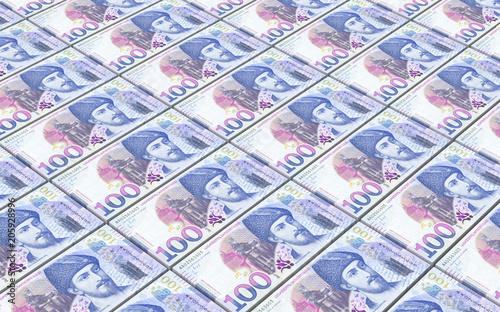 Georgian lari bills stacks background. Computer generated 3D illustration.