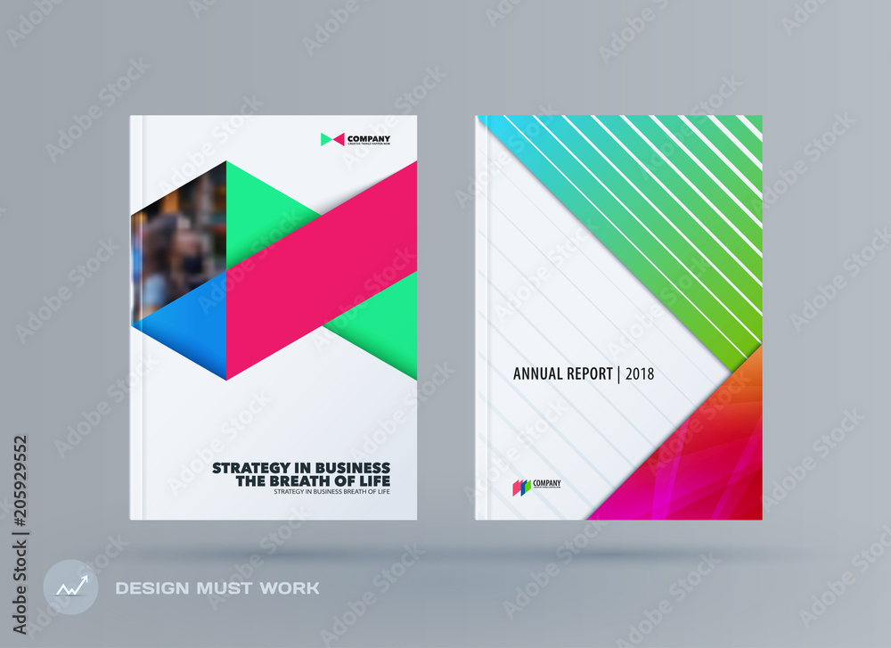 Brochure design triangles template. Colourful modern abstract set, annual report with triangles for branding. Brochure design triangles template. Colourful modern abstract set, annual report with triangles for branding.