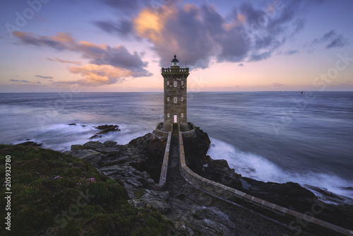 Scenic view of Kermorvan Lighthouse during sunset