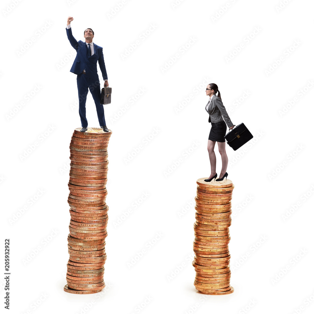 Concept of inequal pay and gender gap between man woman Concept of inequal pay and gender gap between man woman