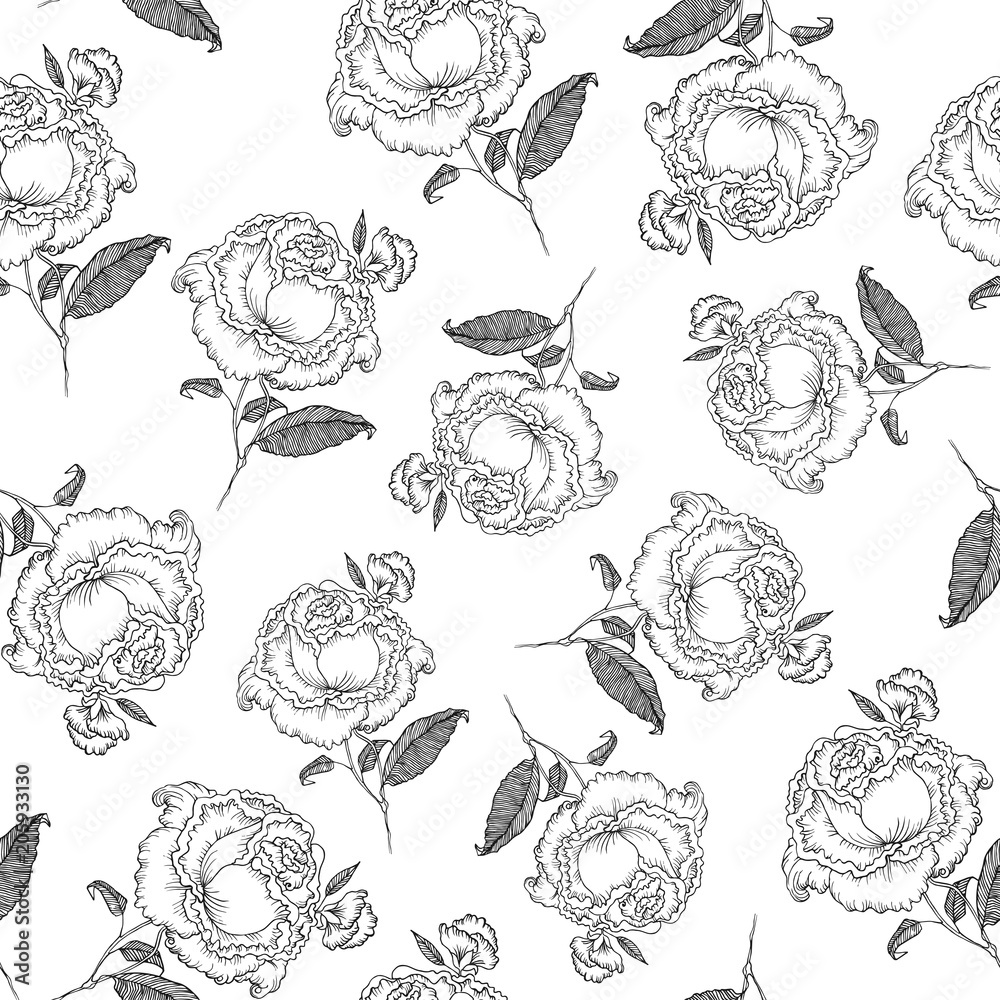 Fototapeta premium Vintage rose pattern