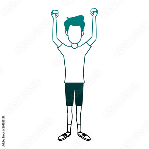 young man doing hands expressions vector illustration graphic design