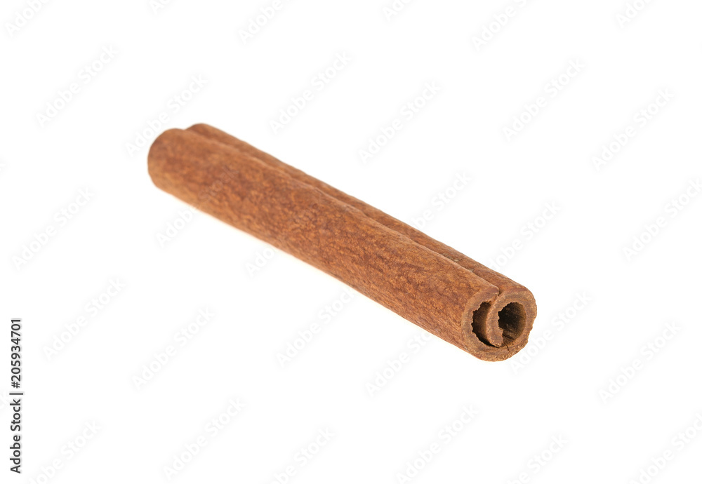 stick of cinnamon on white background stick of cinnamon on white background
