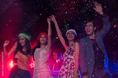 Young people are celebrating the night party entertainment.