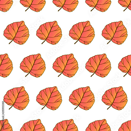 Seamless pattern with autumn leaves. Autumn leaf fall.