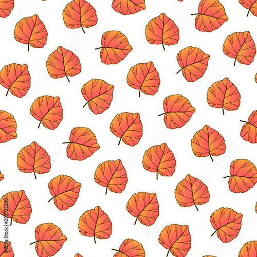 Seamless pattern with autumn leaves. Autumn leaf fall.