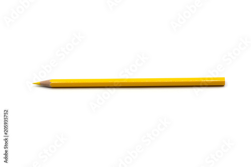 yellow color pencils isolated on white background