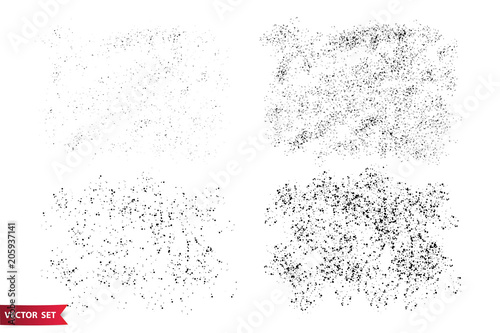 Grunge texture set. Hand drawn backgrounds. Vector templates. Spot of textures. Wax crayon spots. Monochrome artistic backdrops.