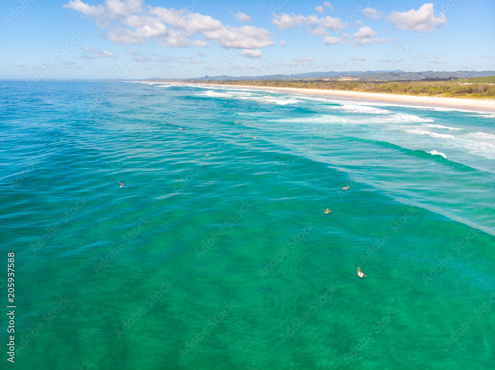 Obraz premium Australian Coastline with Surfers