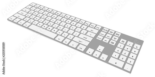 3D modern computer keyboard