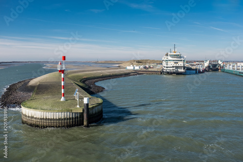 Ferry terminal on the tourist island Texel in the Netherlands photo