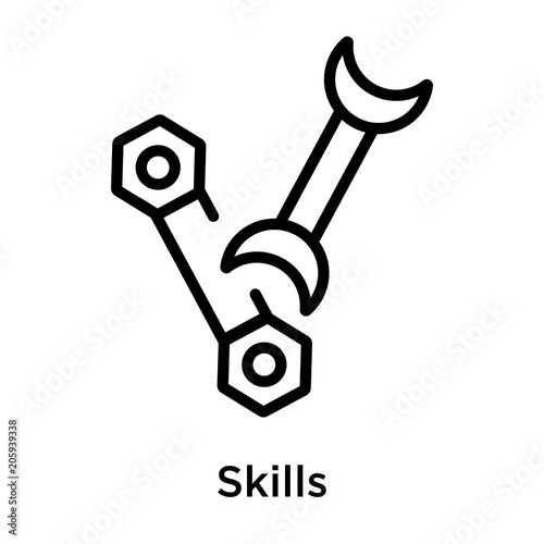 Skills icon vector sign and symbol isolated on white background