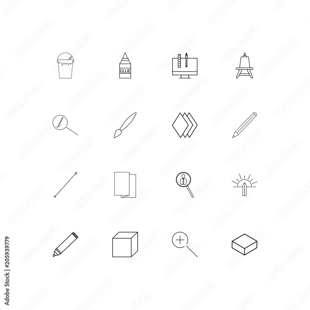 Creative Process And Design linear thin icons set. Outlined simple vector icons Creative Process And Design linear thin icons set. Outlined simple vector icons