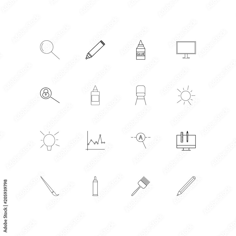 Creative Process And Design linear thin icons set. Outlined simple vector icons Creative Process And Design linear thin icons set. Outlined simple vector icons