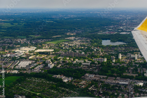 Amazing panoramic view from airplane, Germany © vahanabrahamyan