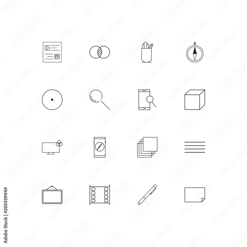 Creative Process And Design linear thin icons set. Outlined simple vector icons Creative Process And Design linear thin icons set. Outlined simple vector icons
