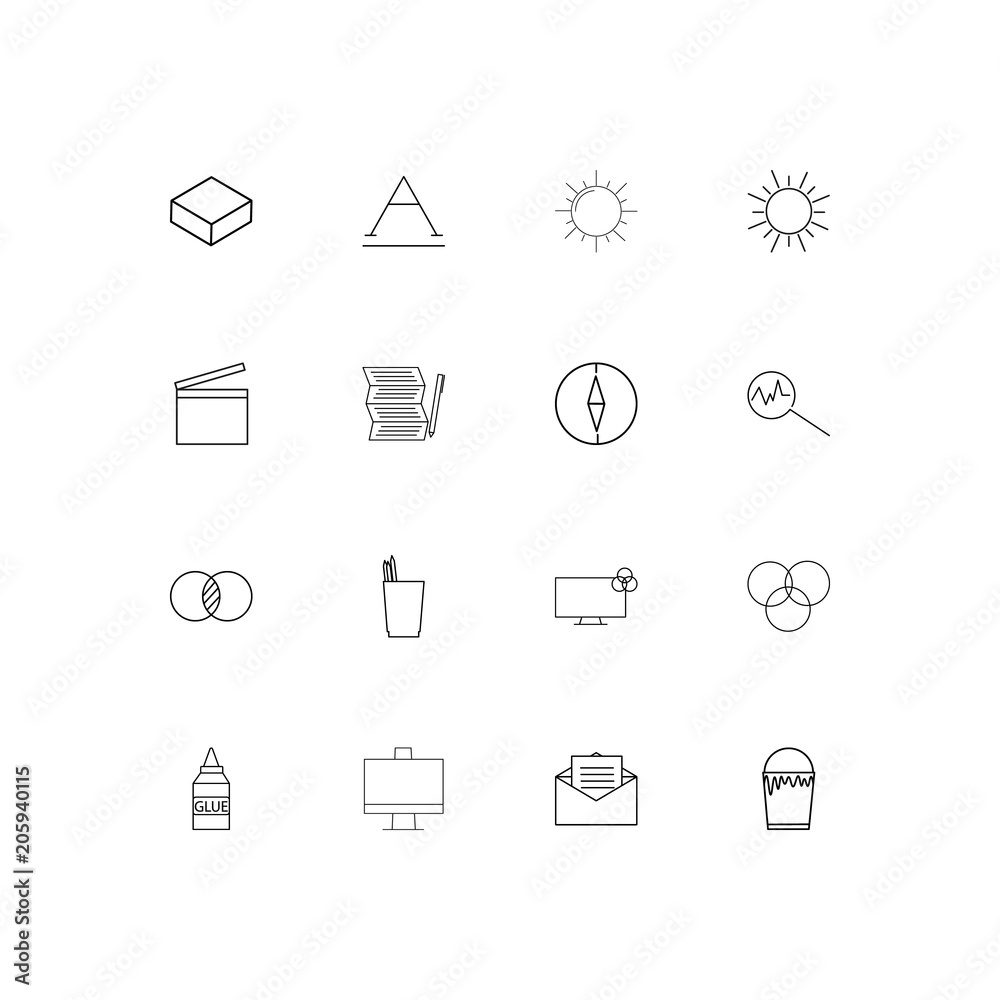 Creative Process And Design linear thin icons set. Outlined simple vector icons Creative Process And Design linear thin icons set. Outlined simple vector icons