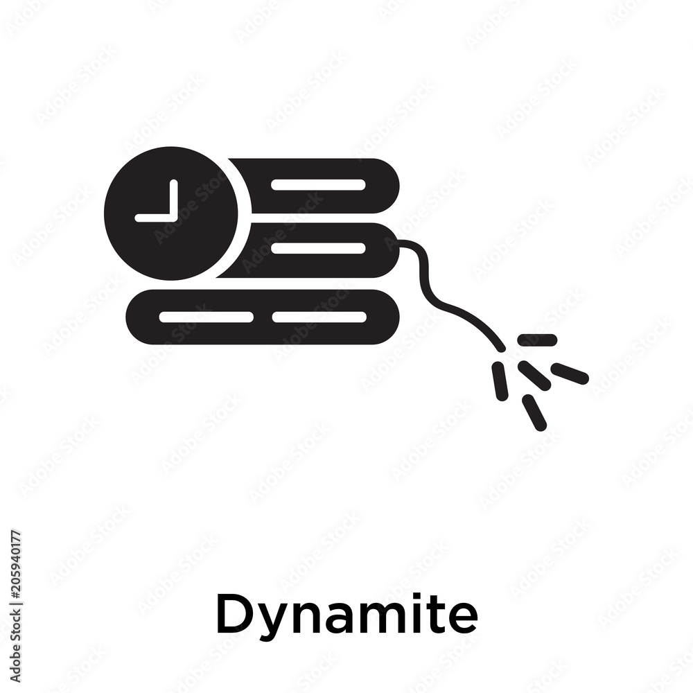 Dynamite icon vector sign and symbol isolated on white background Dynamite icon vector sign and symbol isolated on white background
