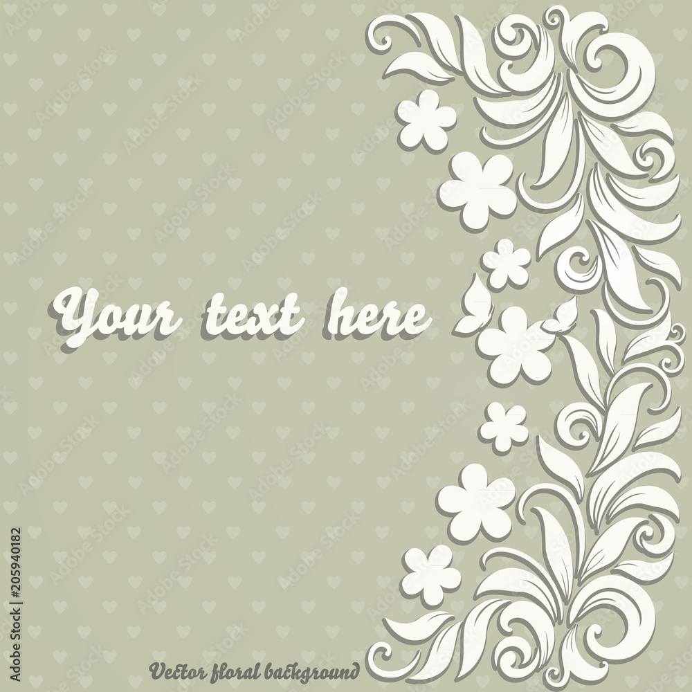 Elegant vintage invitation card with abstract floral background.