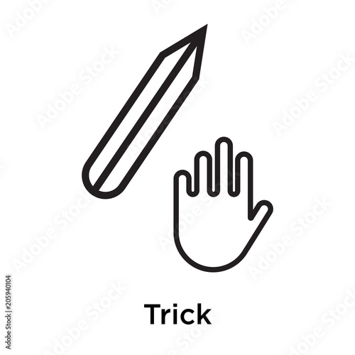 Trick icon vector sign and symbol isolated on white background