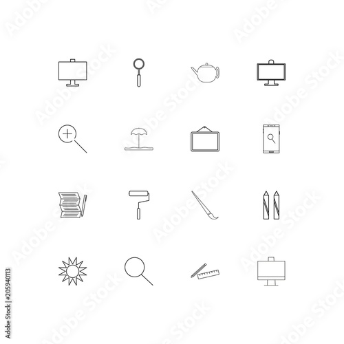 Creative Process And Design linear thin icons set. Outlined simple vector icons