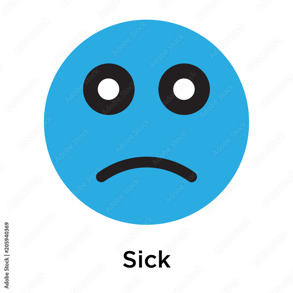 Fototapeta premium Sick icon vector sign and symbol isolated on white background