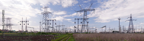 Obraz na płótnie Panoramic image of high voltage substation. w salonie