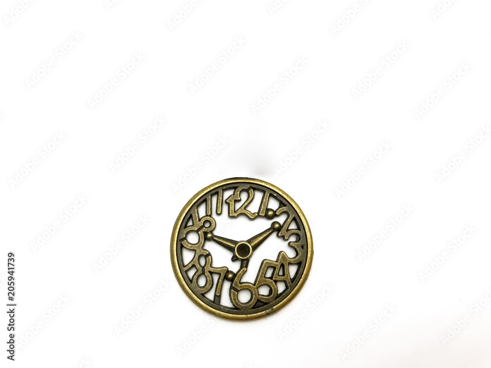 Fototapeta premium Iron clock isolated on white background