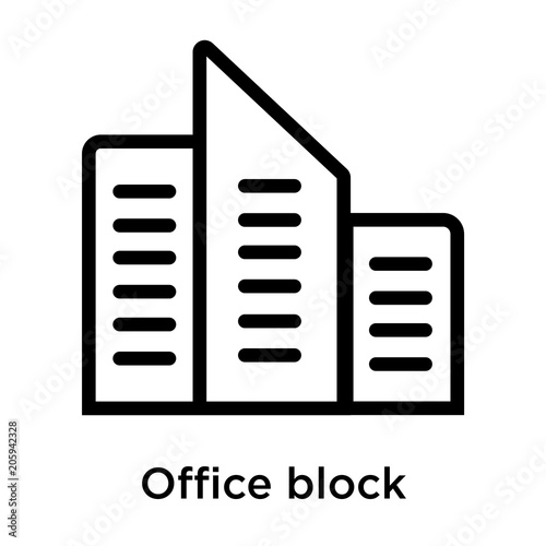 Office block icon vector sign and symbol isolated on white background