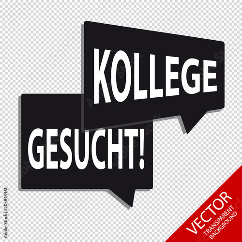 Kollege Gesucht Sprechblasen - Vektor Illustration - Freigestellt auf transparentem Hintergrund photo