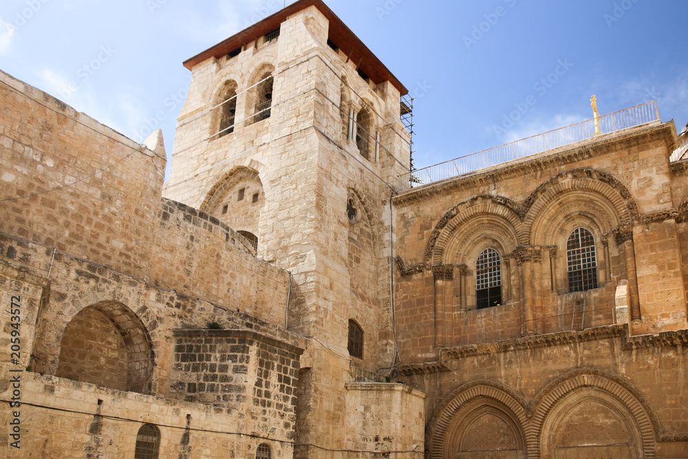 View of the Church of the Holy Sepulchre in Jerusalem, Israel.