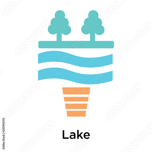Lake icon vector sign and symbol isolated on white background