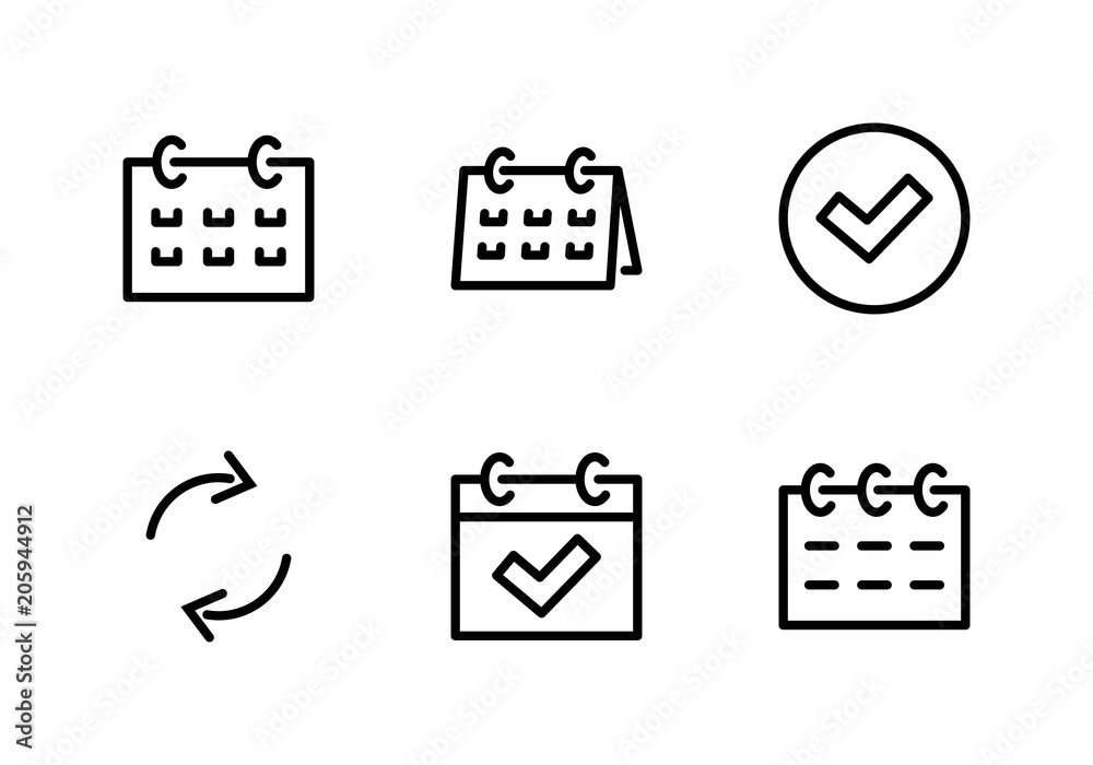 Set calendar Line icon stock vector illustration. Editable Stroke. 100x100 Pixel Perfect Set calendar Line icon stock vector illustration. Editable Stroke. 100x100 Pixel Perfect