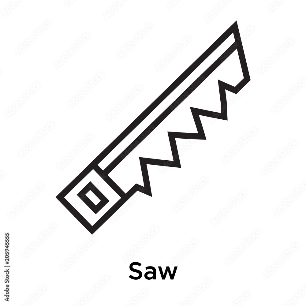 Saw icon vector sign and symbol isolated on white background