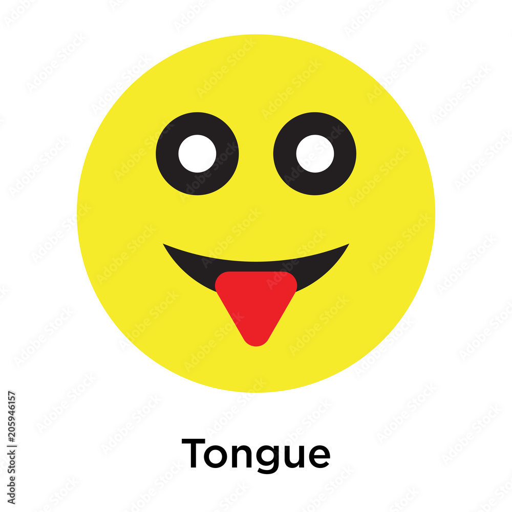 Fototapeta premium Tongue icon vector sign and symbol isolated on white background