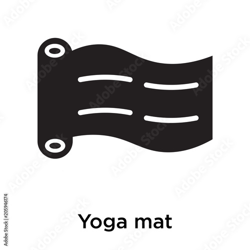 Yoga mat icon vector sign and symbol isolated on white background