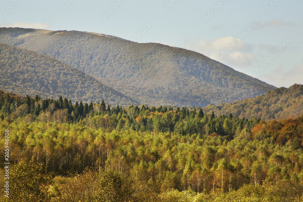 Obraz premium Bieszczady National Park near Wolosate village. Poland