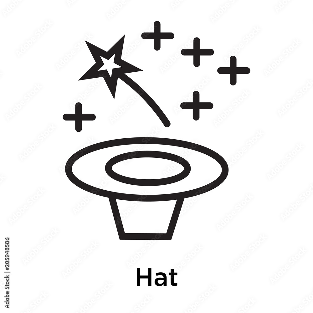 Hat icon vector sign and symbol isolated on white background Hat icon vector sign and symbol isolated on white background
