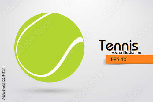 Silhouette of a tennis ball from particles.
