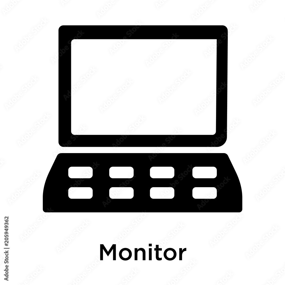 Monitor icon vector sign and symbol isolated on white background Monitor icon vector sign and symbol isolated on white background
