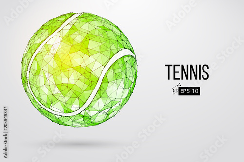 Silhouette of a tennis ball from particles.