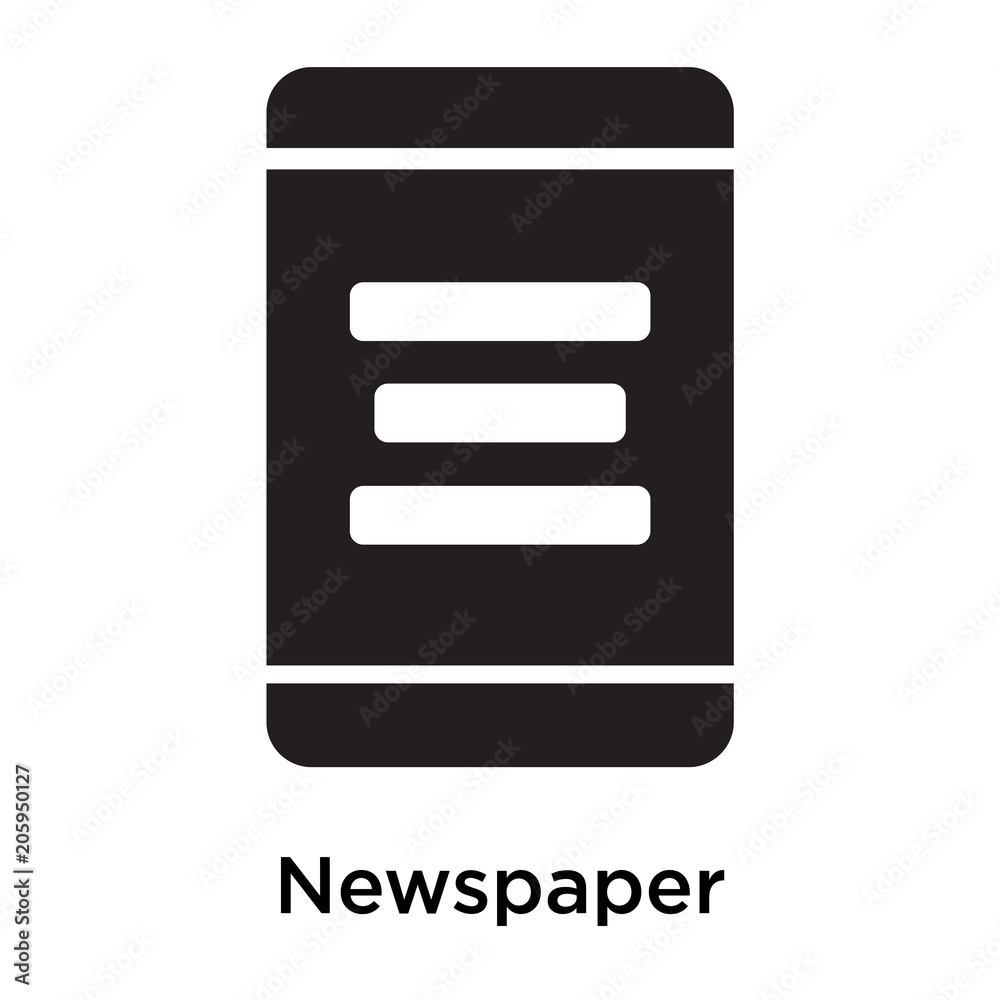 Newspaper icon vector sign and symbol isolated on white background