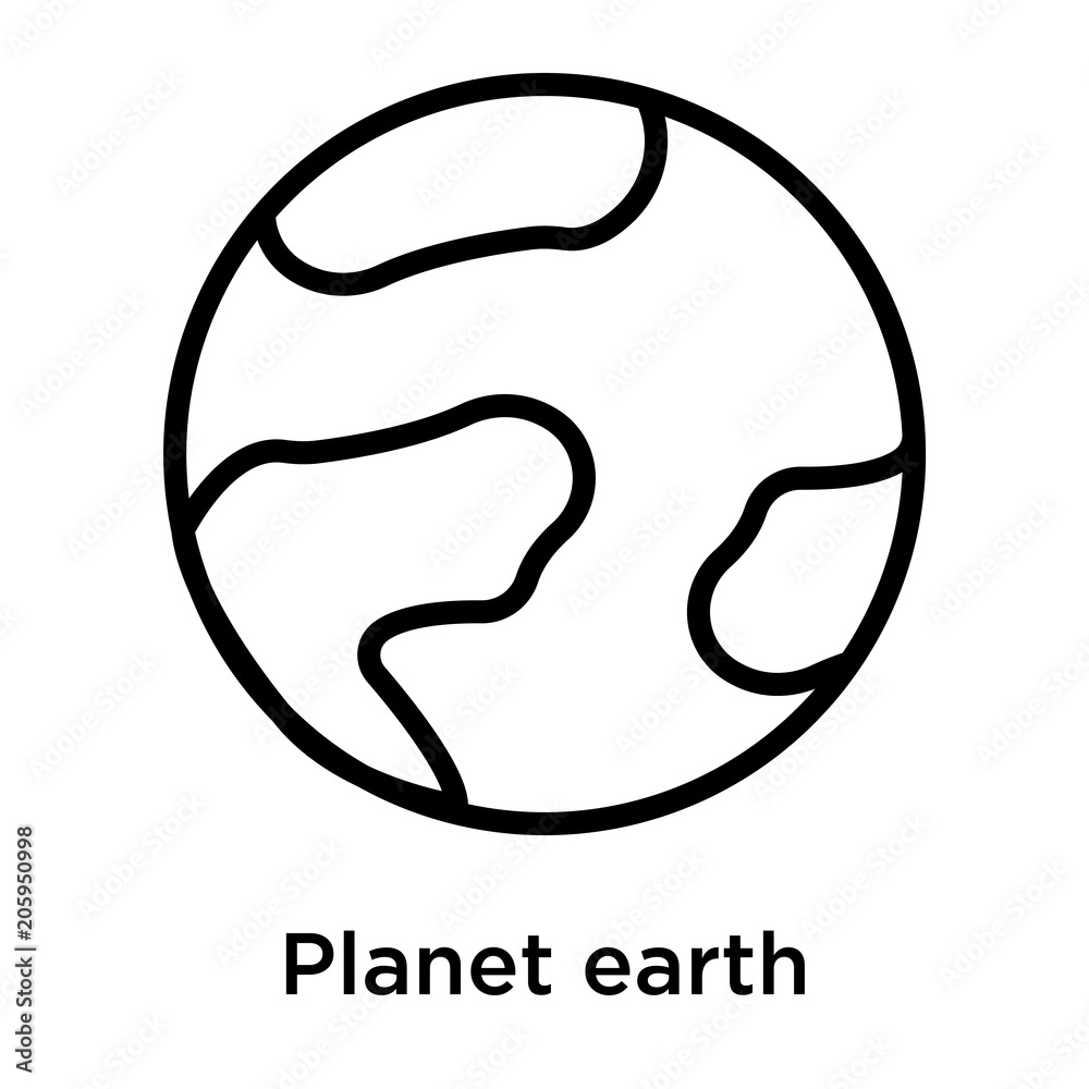 Planet earth icon vector sign and symbol isolated on white background Planet earth icon vector sign and symbol isolated on white background