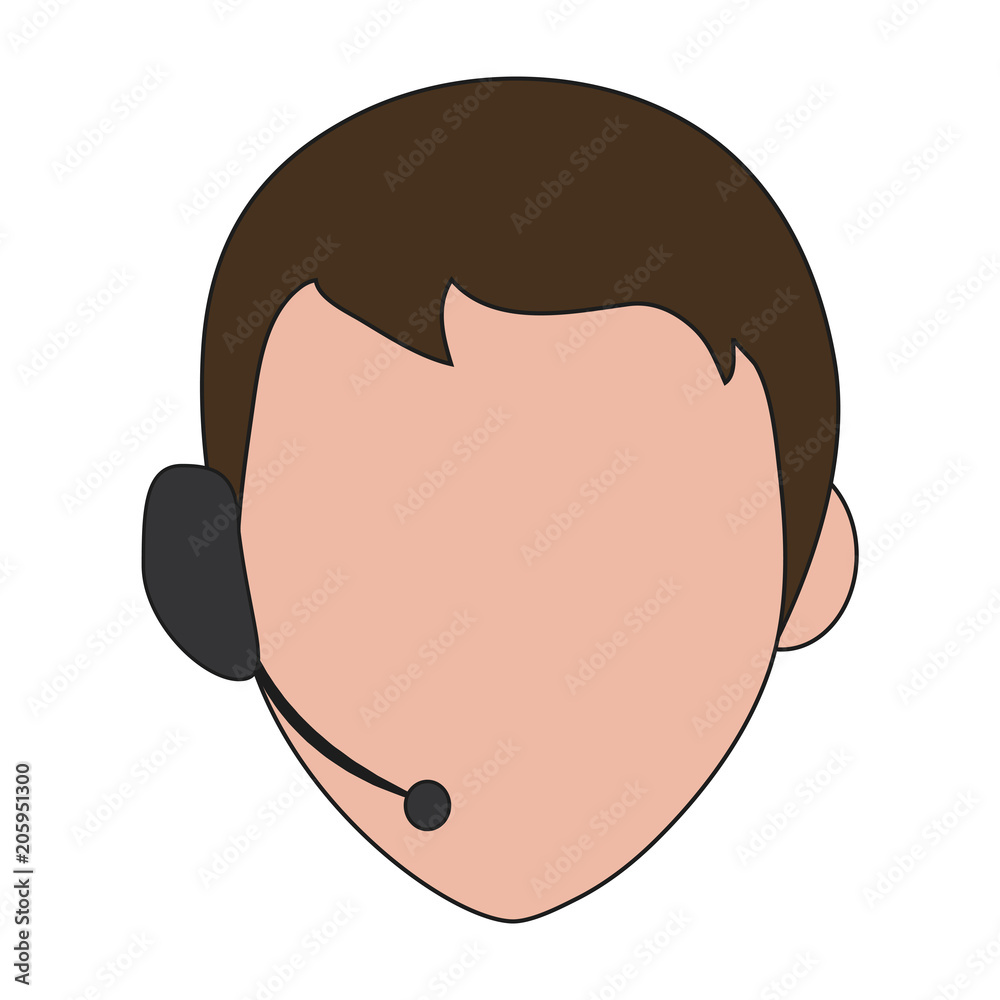 Call center faceless agent vector illustration graphic design Call center faceless agent vector illustration graphic design