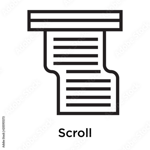 Scroll icon vector sign and symbol isolated on white background